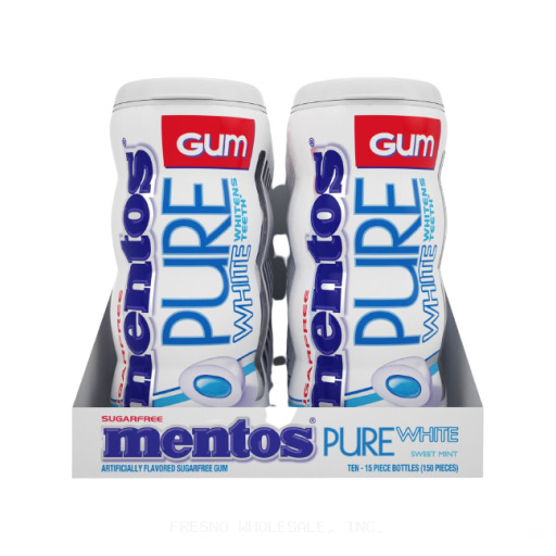 MENTOS GUM 10CT PURE WHITE SWEET MINT