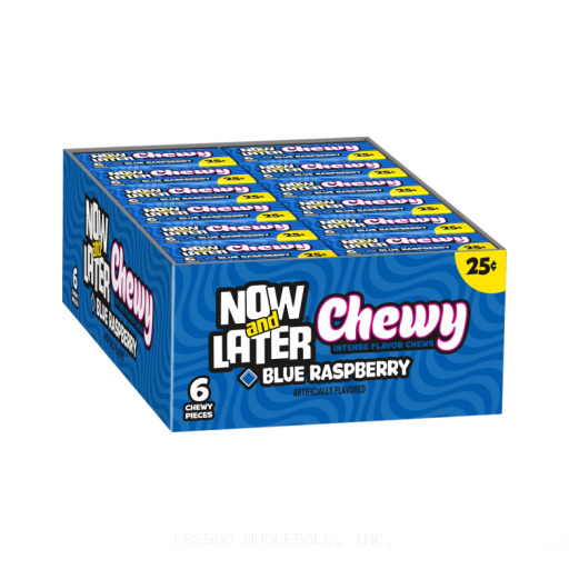 NOW and LATER 24CT BLUE RASPBERRY CHEWY