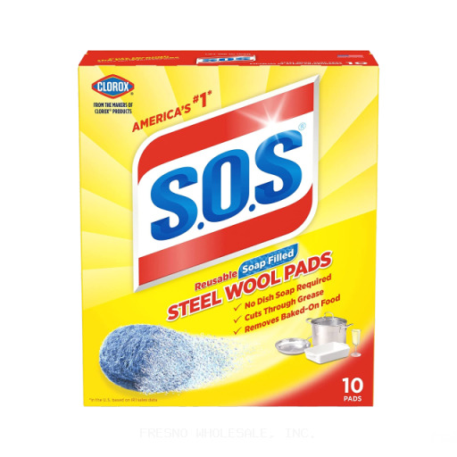 SOS 6/10CT STEEL WOOL SOAP PADS LEMON FRESH