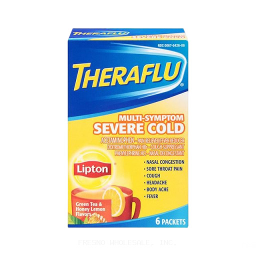 THERAFLU 6CT SEVERE COLD RELIEF HONEY LEMON