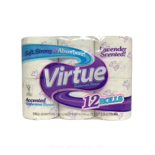 VIRTUE 4/12CT BATH TISSUE POWDER FRESH SCENTED