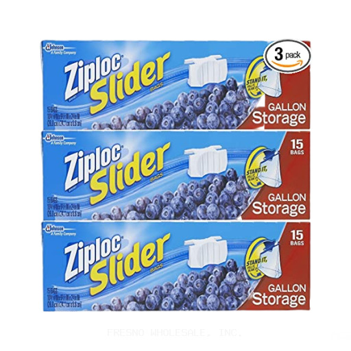 ZIPLOC 12CT/15BG SLIDER BAGS
