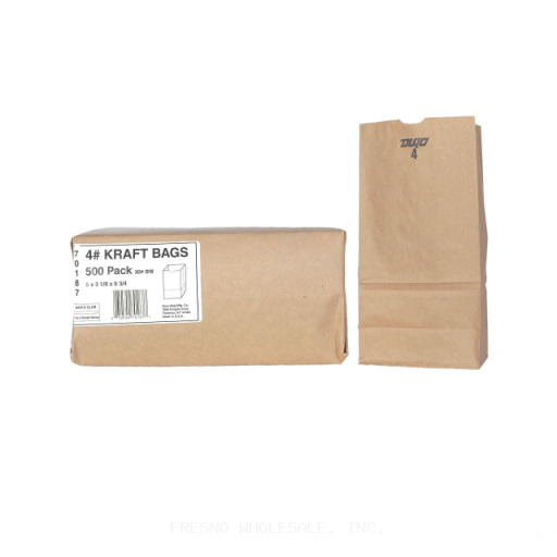 GROCERY BAGS 500CT/#4 BROWN
