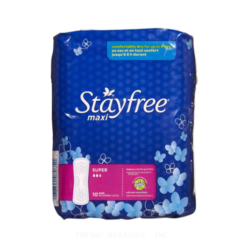 STAYFREE 12/10CT MAXI PADS SUPER
