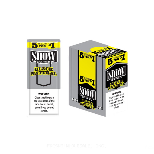 SHOW PP 5F1.49 15CT/5PK CIGARS BLACK NATURAL