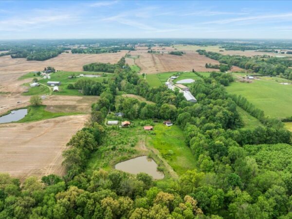 20.42 ACRES with NICE HOME, BARNS & POLE BARN HOME