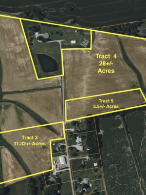 90+/- ACRES - 5 TRACTS - ROW CROP - HOME SITES - MINI FARMS
