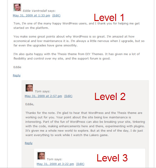 New release: threaded blog comments examples