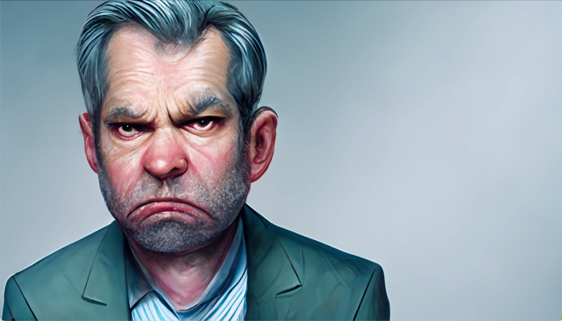 cynical jaded sarcastic negative grumpy office worker realistic martin shoeller cold