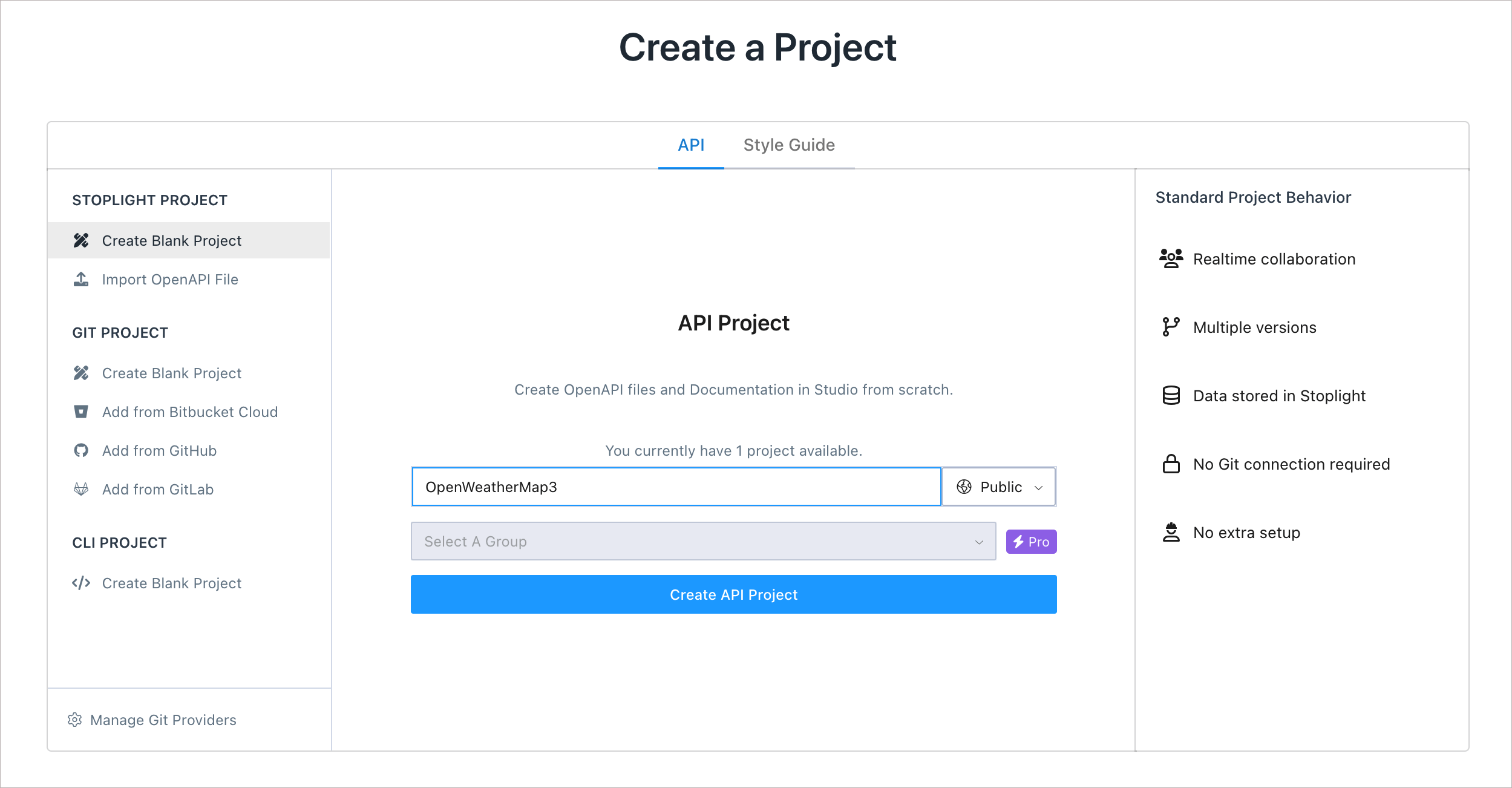 Create API Project