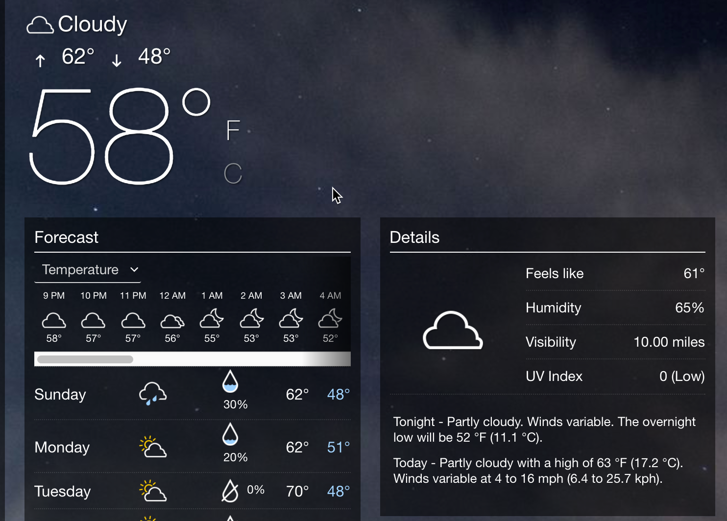 Weather data