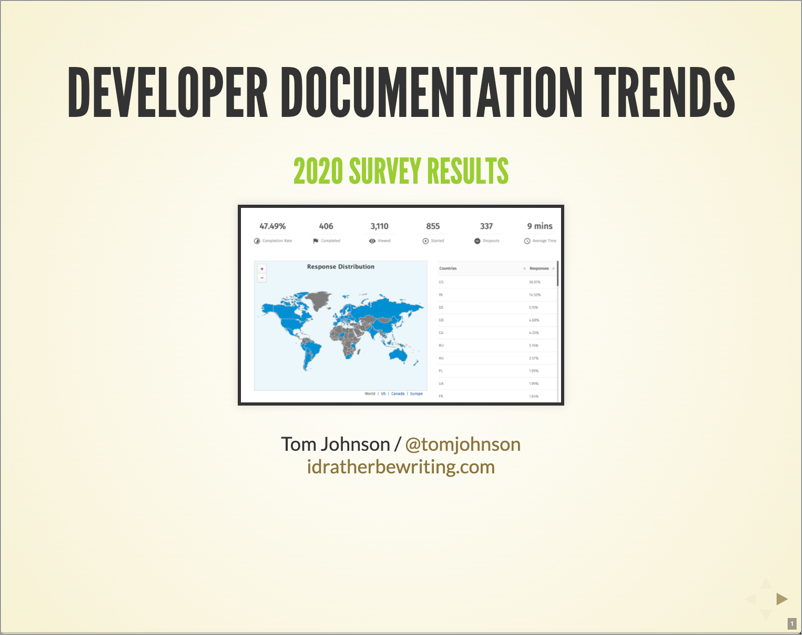 Developer Documentation Survey Results