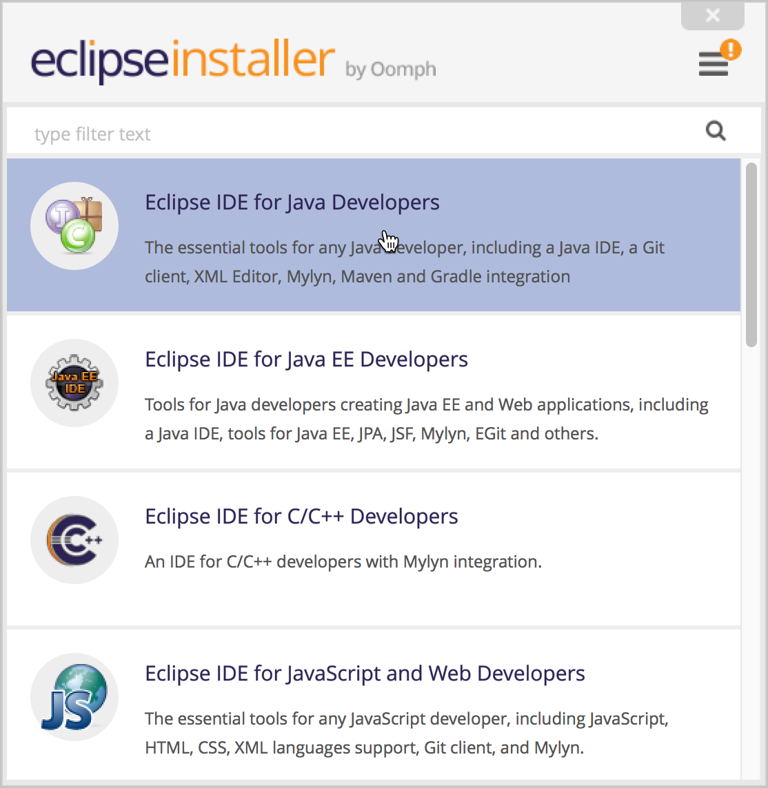 Eclipse installer