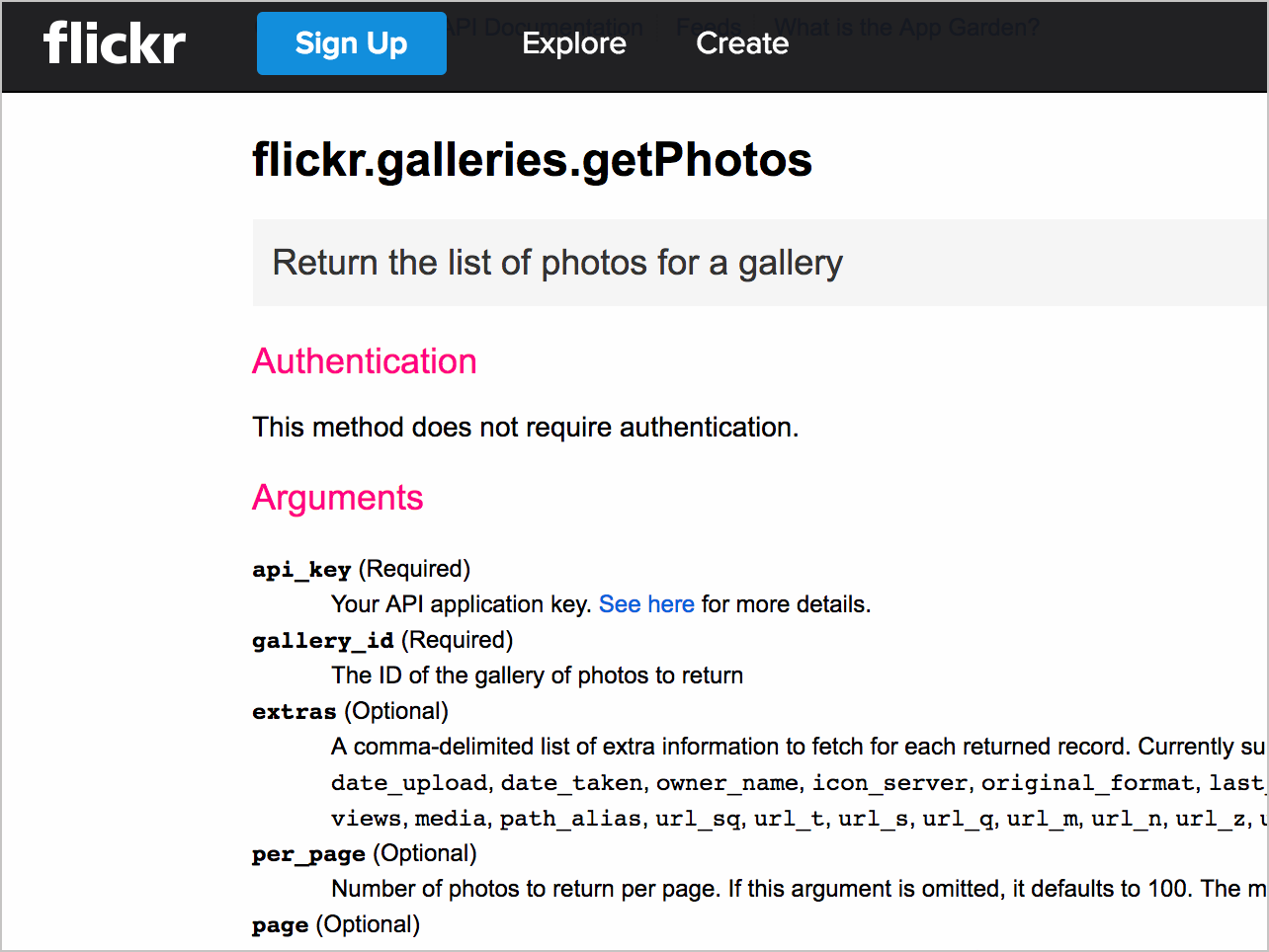 Flickr getPhotos endpoint