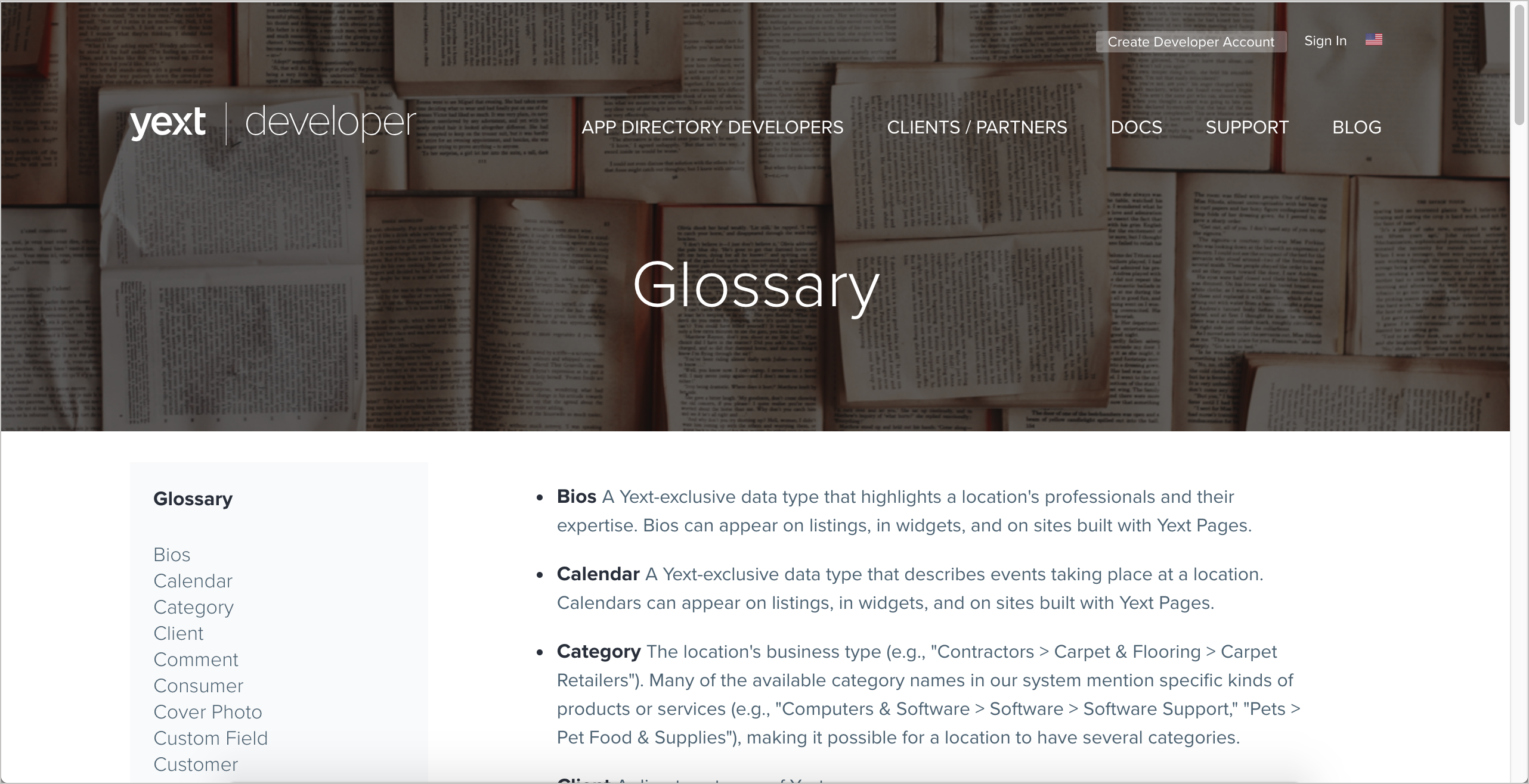 Yext glossary