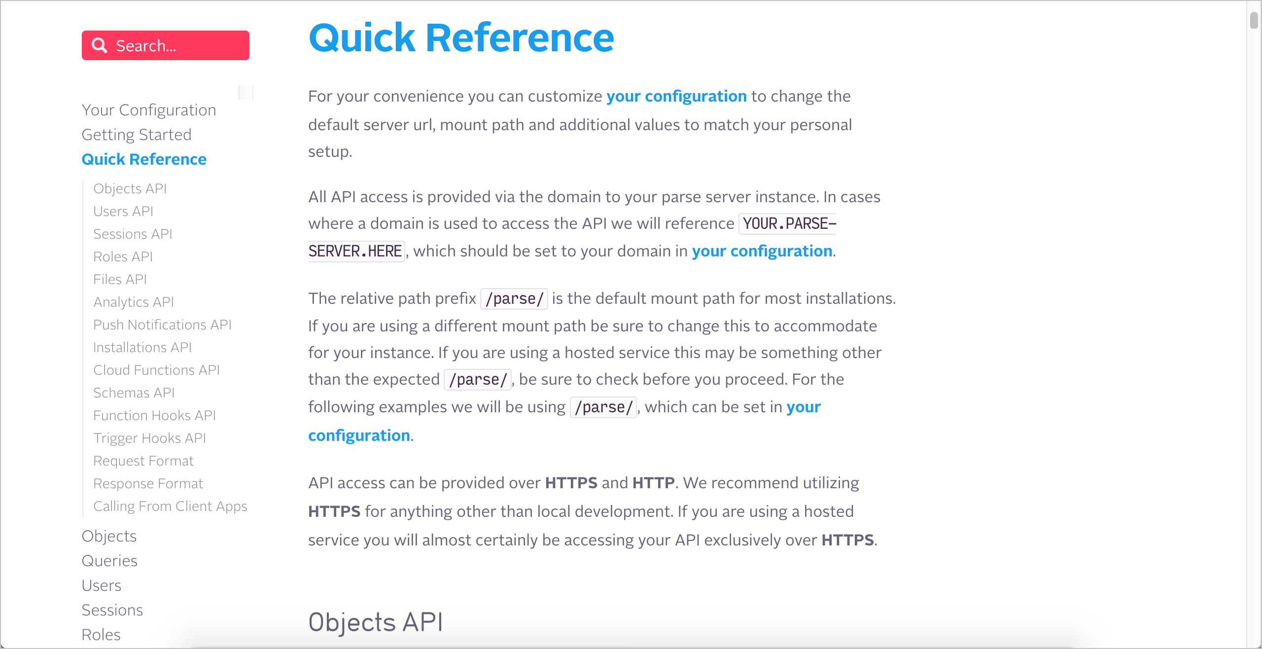 API reference