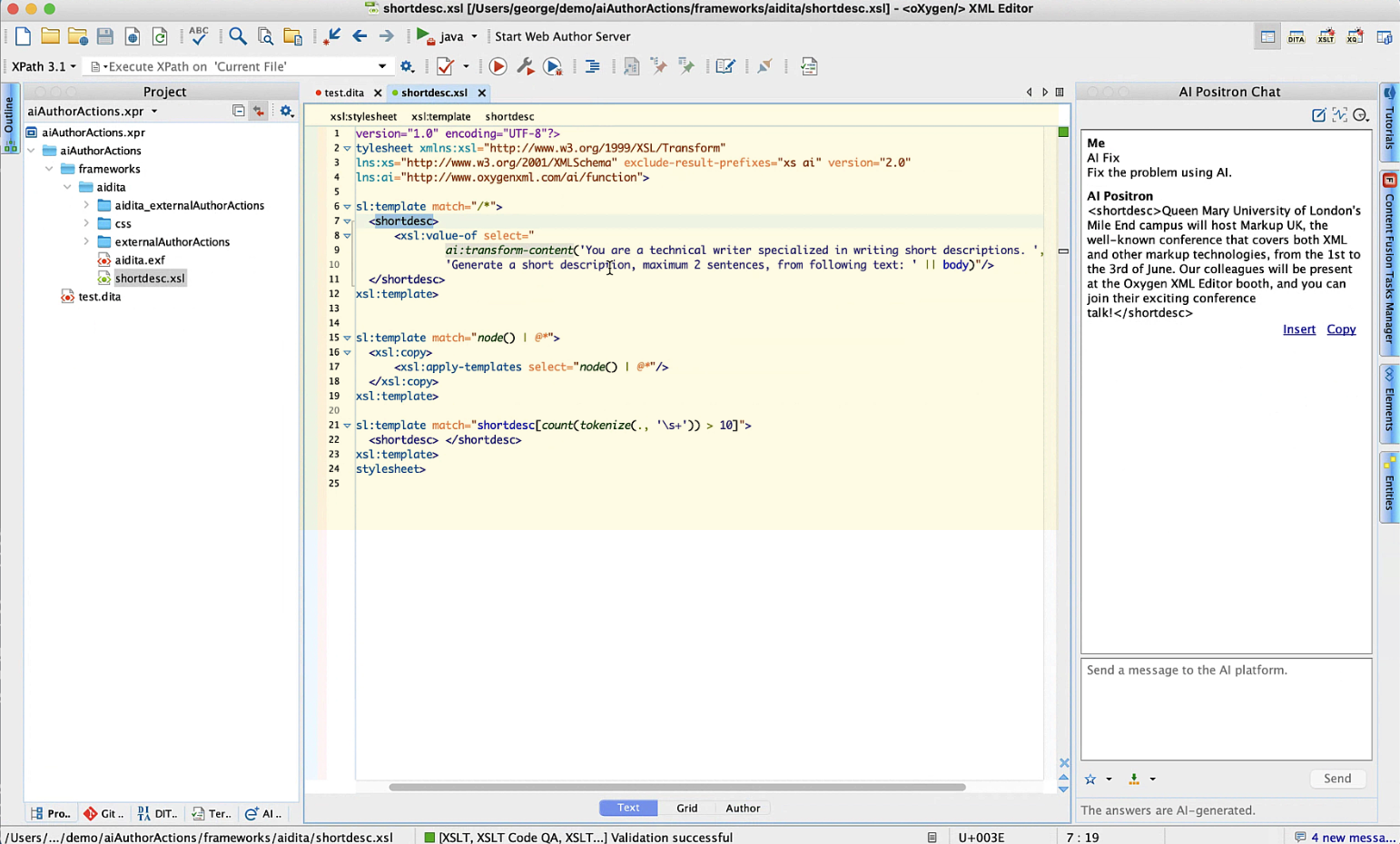 Configuring XSL rules