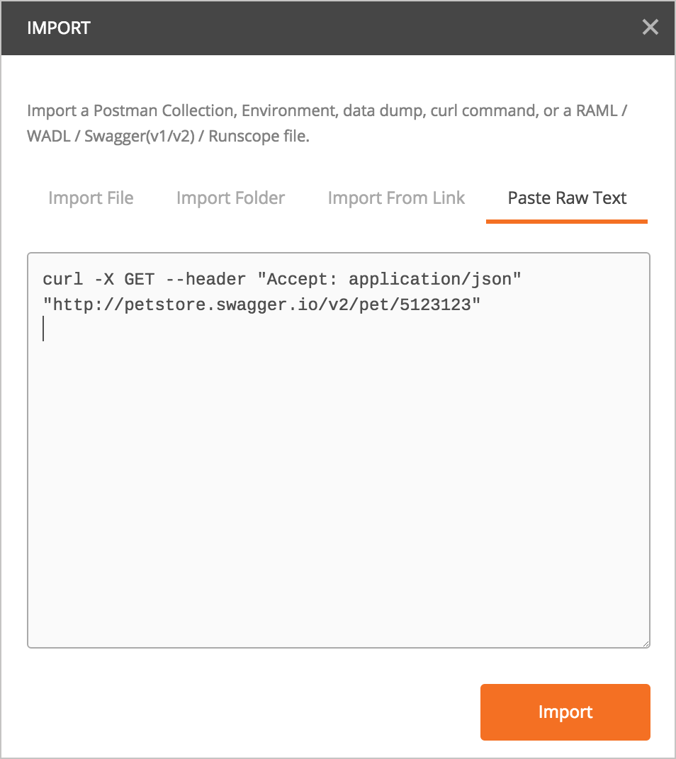 Importing into Postman