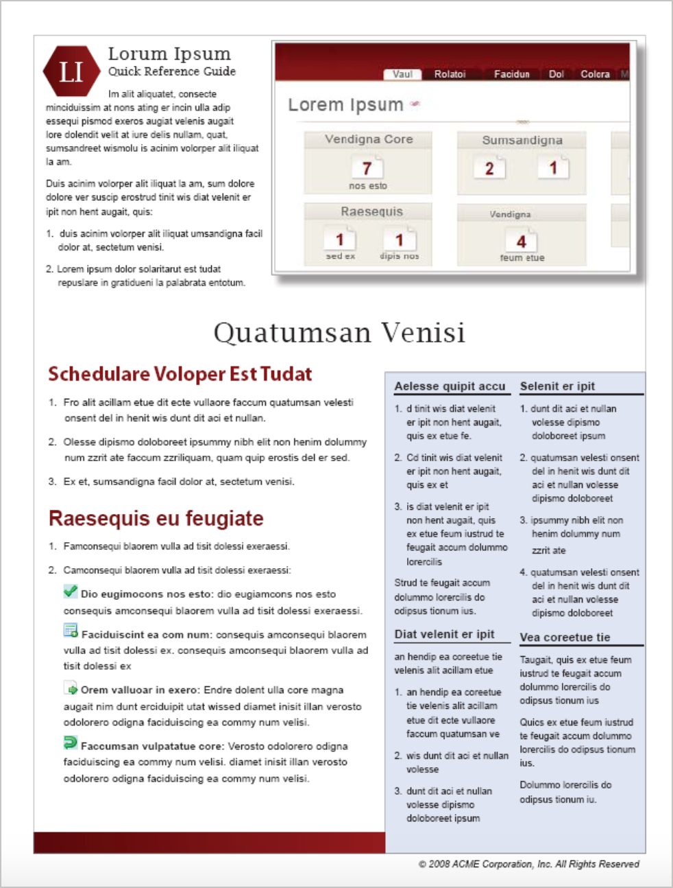 Quick reference guide format focusing on tasks