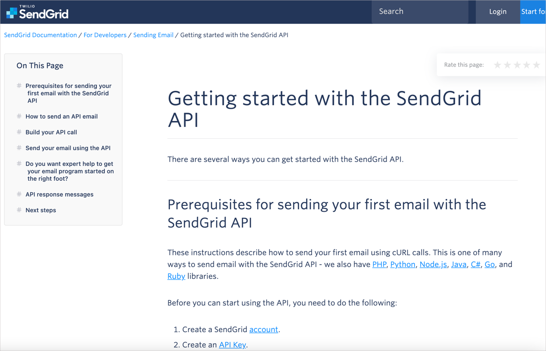 SendGrid getting started tutorial