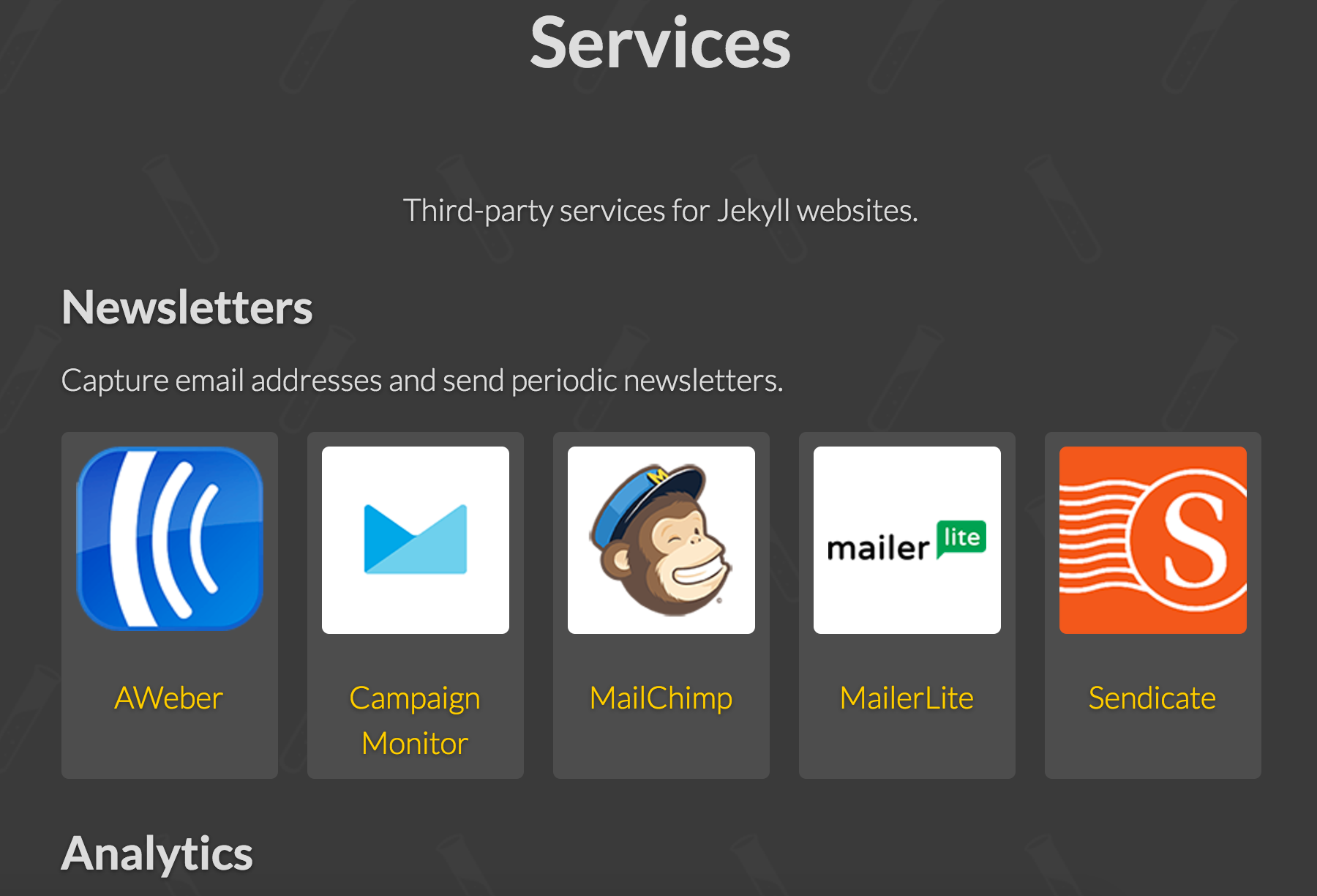 Many sites pull in all the services they need through external APIs