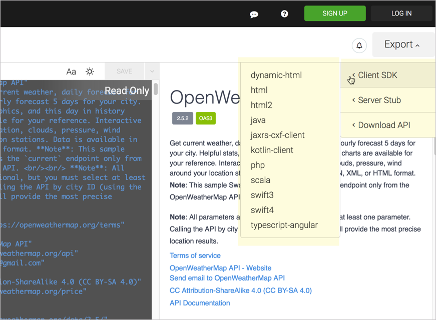 Client and server SDK export capabilities