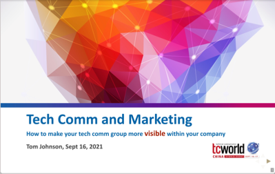 Tech comm and marketing slides