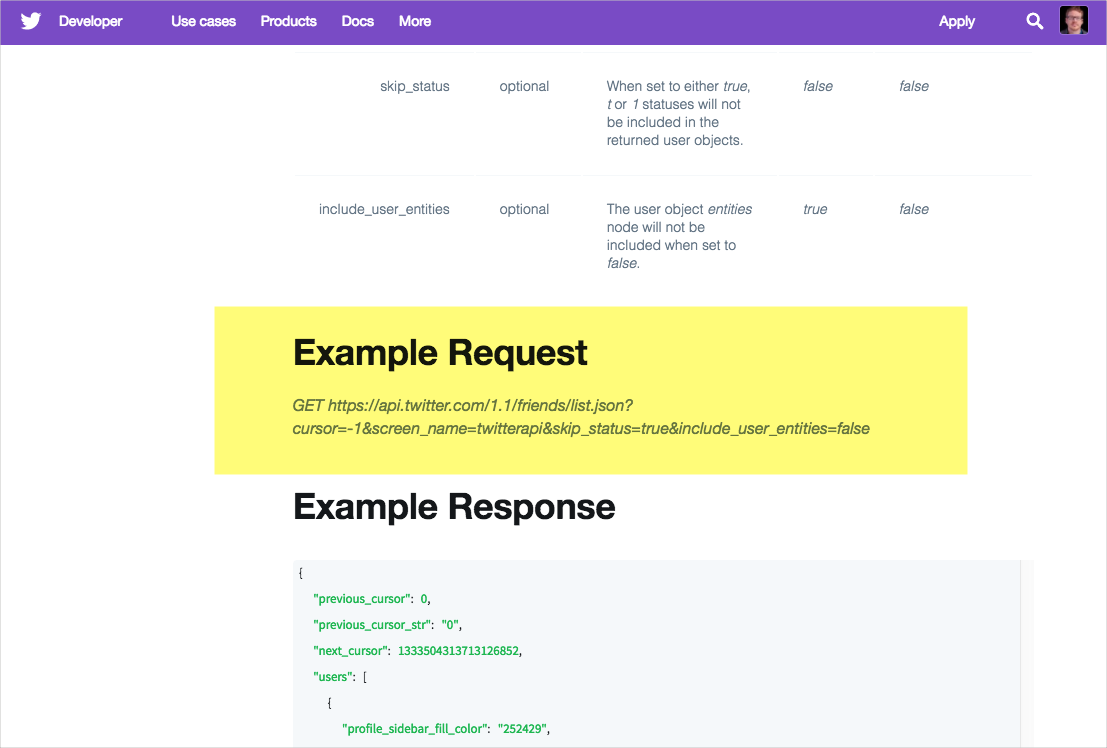 Step 4 Request Example API Reference Tutorial Documenting APIs