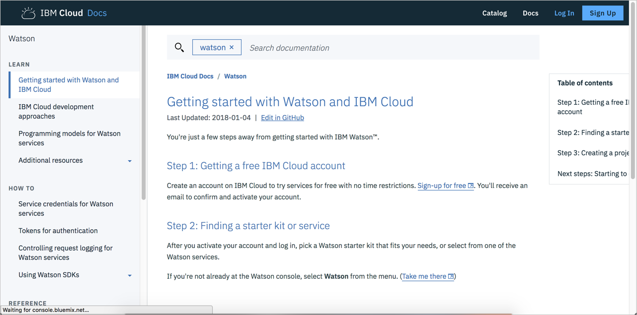 Watson and IBM Cloud getting started tutorial