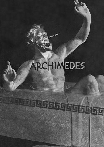 Archimedes saying Eureka in the bath