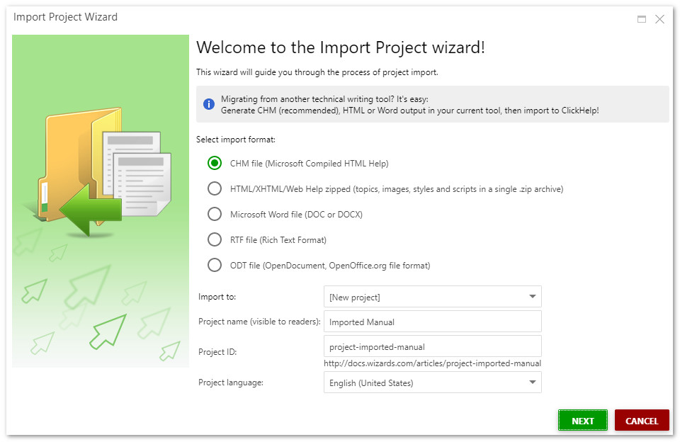 Import Project Wizard