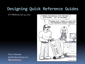 Designing Quick Reference Guides