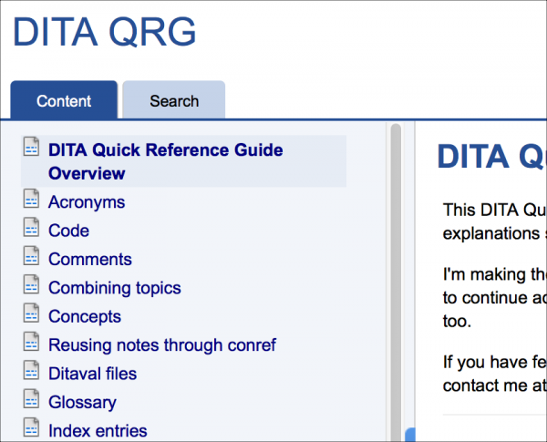 DITA quick reference guide