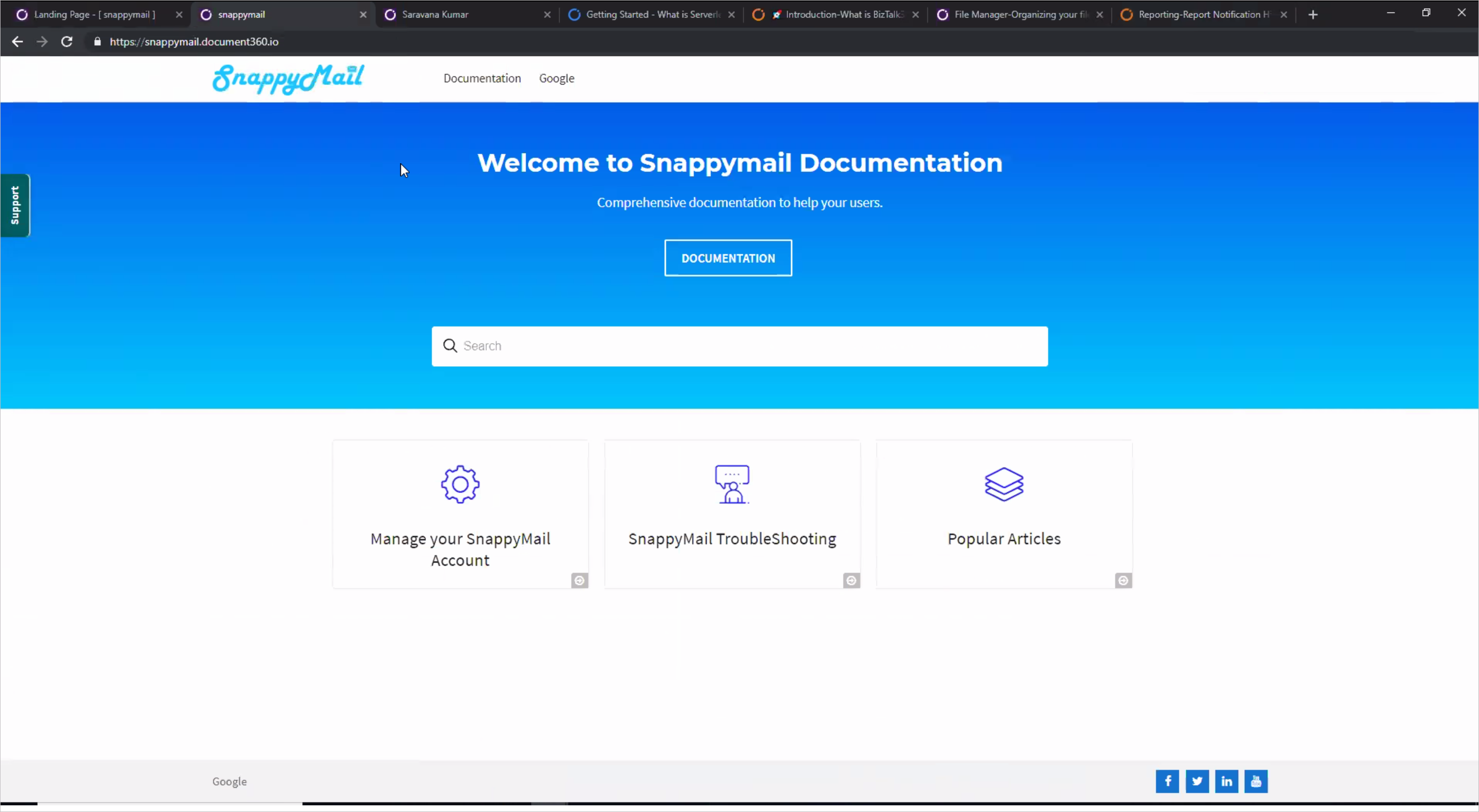 Documentation landing page