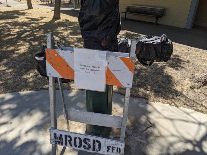 Drinking fountains taped up