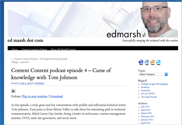 Content Content podcast with Ed Marsh and me