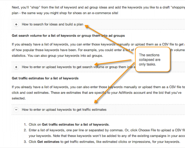 Collapsible headers in word template