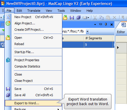 Madcap Lingo -- Exporting back to Word