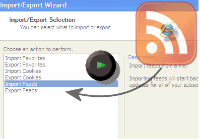 Import multiple RSS feeds into IE7