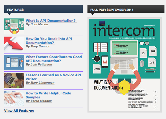 This issue of the STC Intercom is entirely dedicated to API documentation.