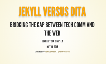 Jekyll vs DITA presentation