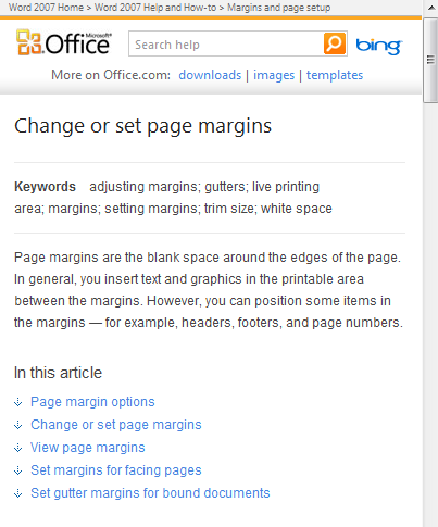 This topic on working with margins really contains five separate topics.