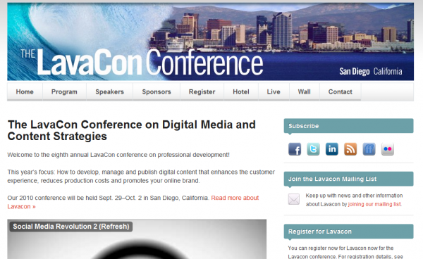 Lavacon Conference Website