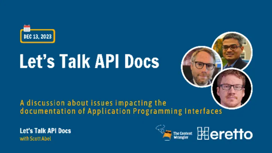 Webinar: Let's talk API docs: a discussion about issues impacting documentation for APIs