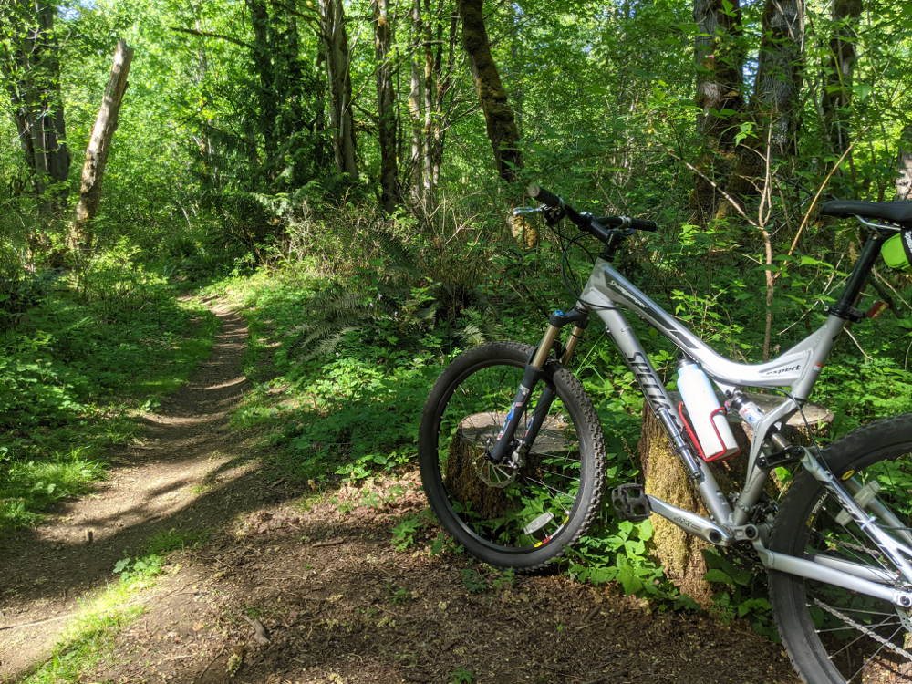 mountain biking on Lake Desire