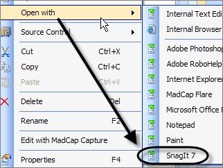 Open images with SnagIt