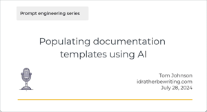 Podcast: Populating documentation templates using AI