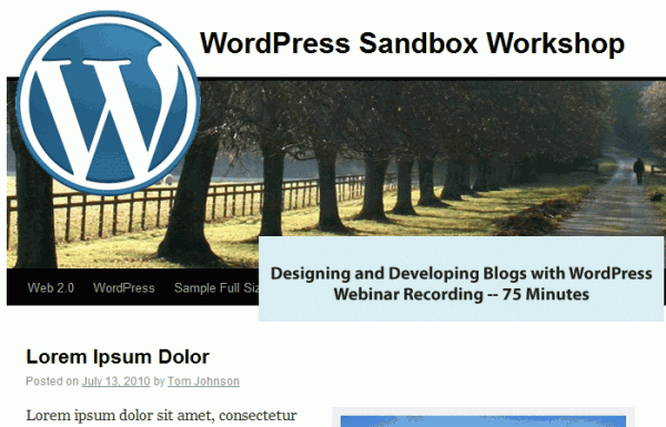 Recording of WordPress Webinar