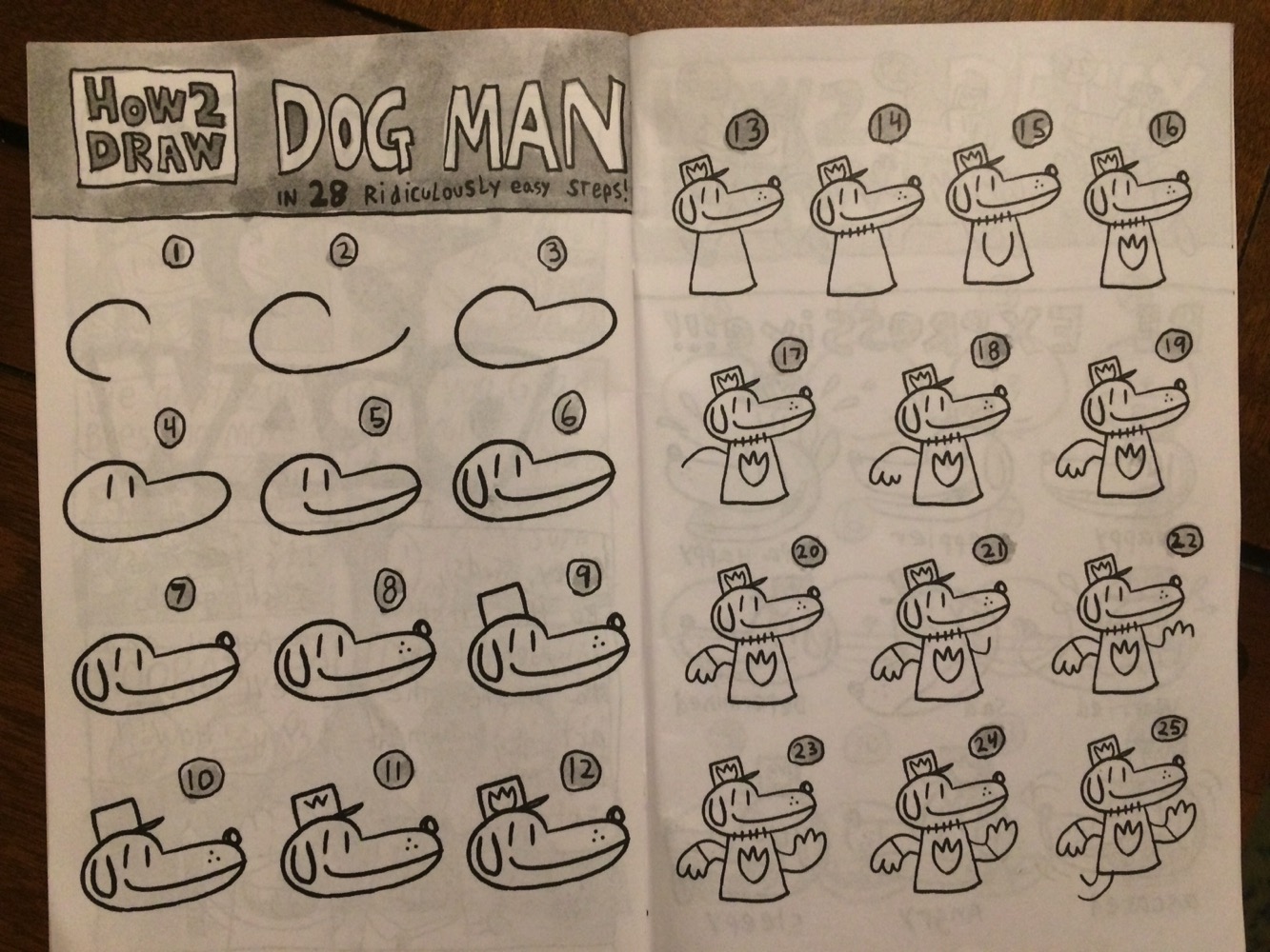 Instructions for drawing Dogman