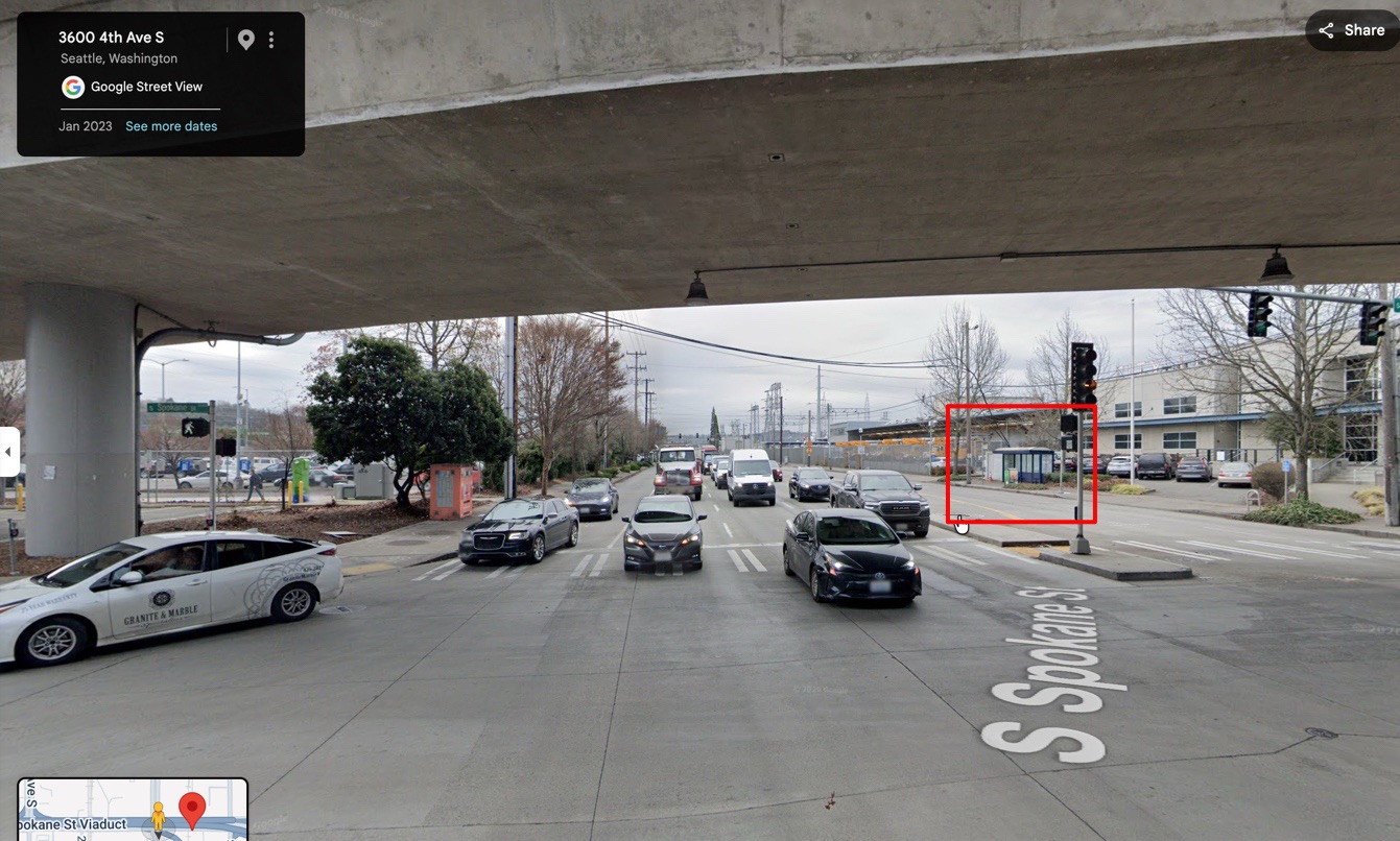 Bus stop at S Spokane St and SODO Busway